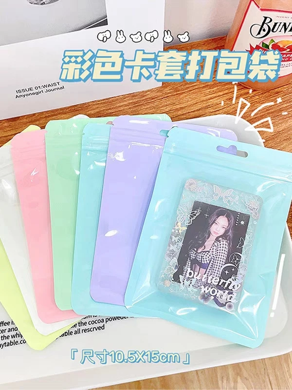 INS InsPhotocard Holder 10pcs/pack Candy Color Postcards Sleeve Plastic Storage Bag Transparent Protective Case Stationery