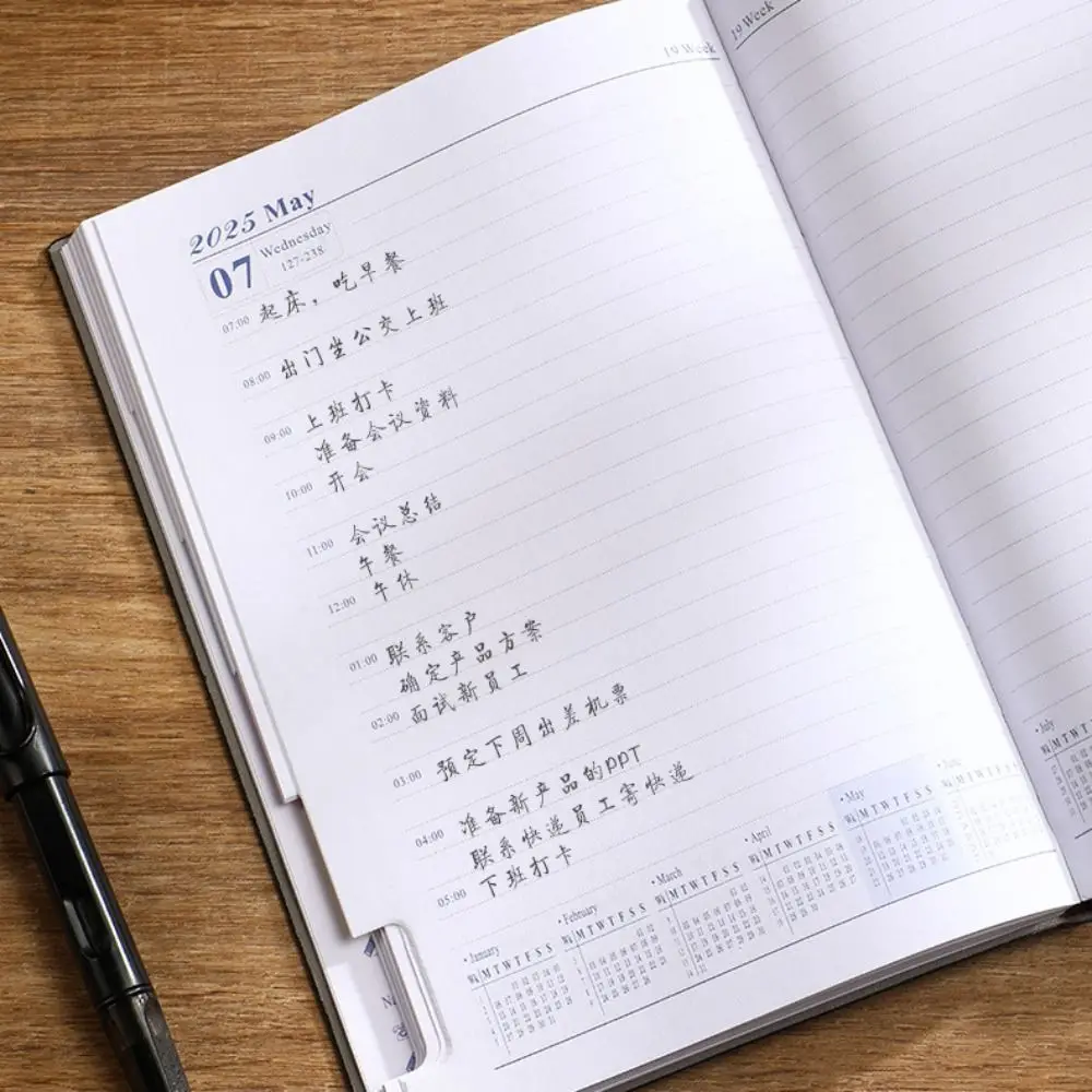 

Portable Books A5 2025 Planner Notebooks 400pages 365 Days Schedule Journal Note Book Notepad Diary Writing Pads Stationery