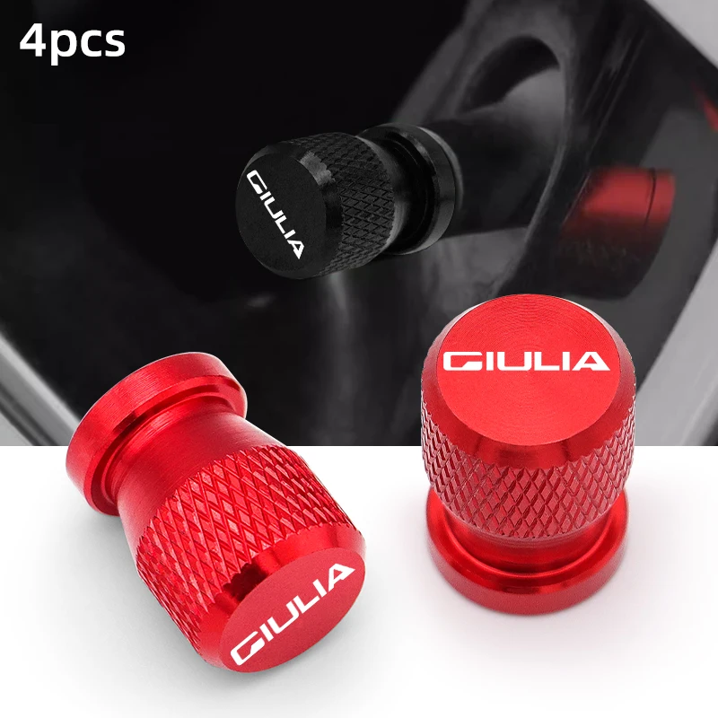 Tapas de válvula de neumático de aleación de aluminio, 4 piezas, cubiertas de vástago de llanta para Alfa Romeo VELOCE Ti Giulia 147 156, accesorios