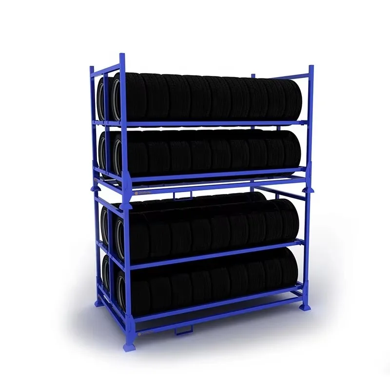 Industrial Warehouse Tire Storage Rack Heavy Metal Tire Stacking Rack