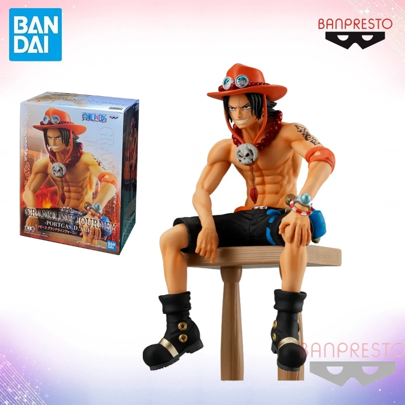 

In Stock Bandai Original Anime One Piece Grandline Journey Portgas D ACE PVC Action Figure Model Toys Banpresto Collection Toy