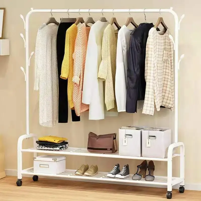 

Drying rack Floor-to-ceiling coat Indoor simple floor hanger Household bedroom hanger Simple cool clothes