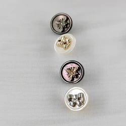 11MM Natural Shell Shank Buttons Of Clothing Fashion Decor Cute Bee Bow Designed Small Round Button For Women Shirt Cardigon DIY