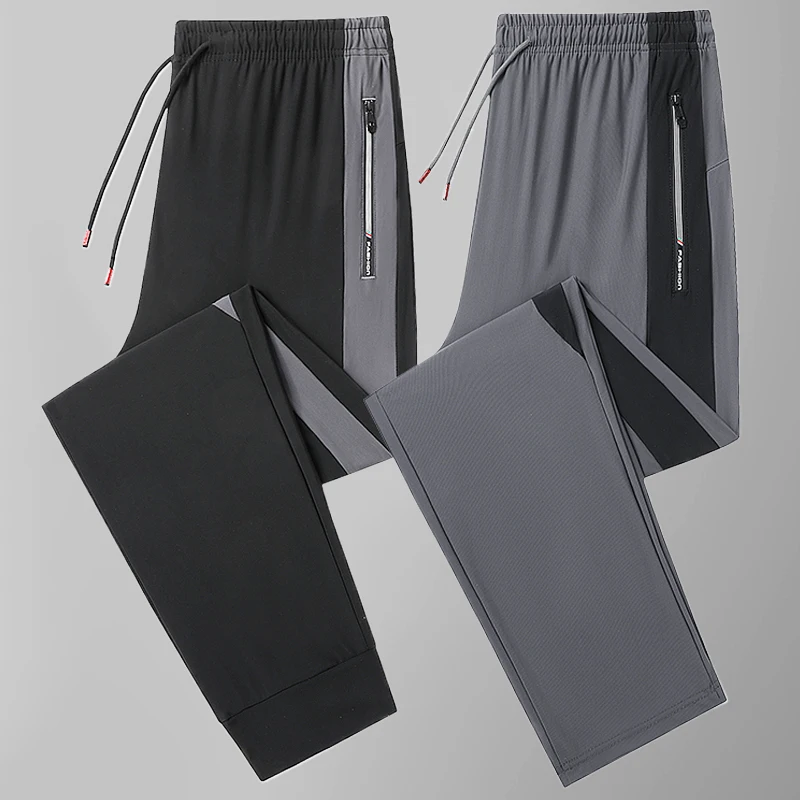 

8XL мужские повседневные брюки с эластичной резинкой на талии, корейские классические черные, серые брюки, большие размеры, повседневные брюки для бега на открытом воздухе