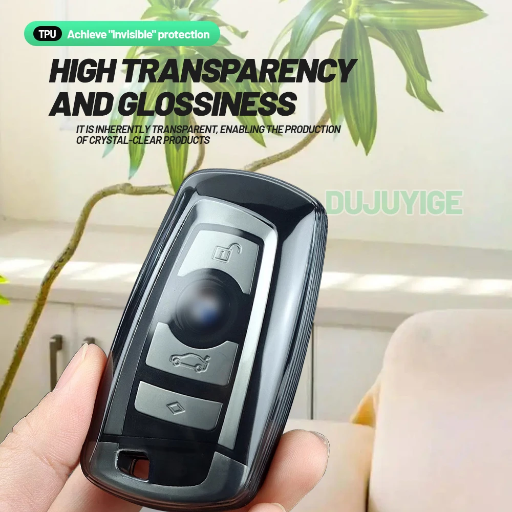 Clear TPU Car Key Case For BMW M6 F06 F12 F13 2012-2018 Key Fob Cover Protector Shell Auto Accessories