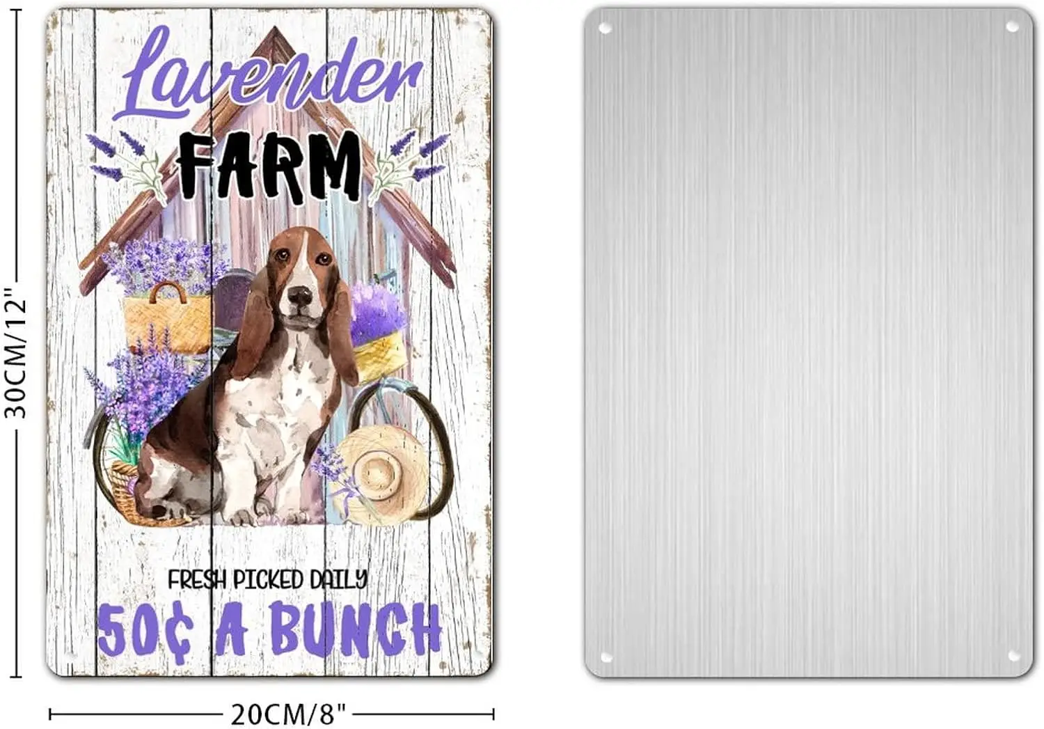 Pet Dog Lover Tin Sign Purple Lavender Farm Metal Plaque Tiered Tray Sign Wildflower Funny Novelty Sign Signag Tin Poster for En