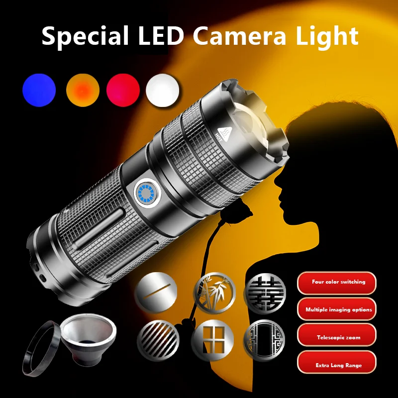 Imagem -02 - Led Câmera Light Lanterna Zoom Telescópico Quatro Cor Switching Atmosfera Fill Light para Fotografia de Casamento Iluminação