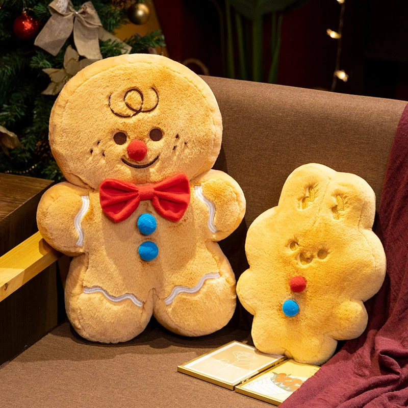 น่ารัก Christmas Gingerbread Man ตุ๊กตาหมอนนุ่มการ์ตูน Gingerbread กระต่ายหมอนสร้างสรรค์ตกแต่งบ้านเด็ก Xmas ของขวัญ