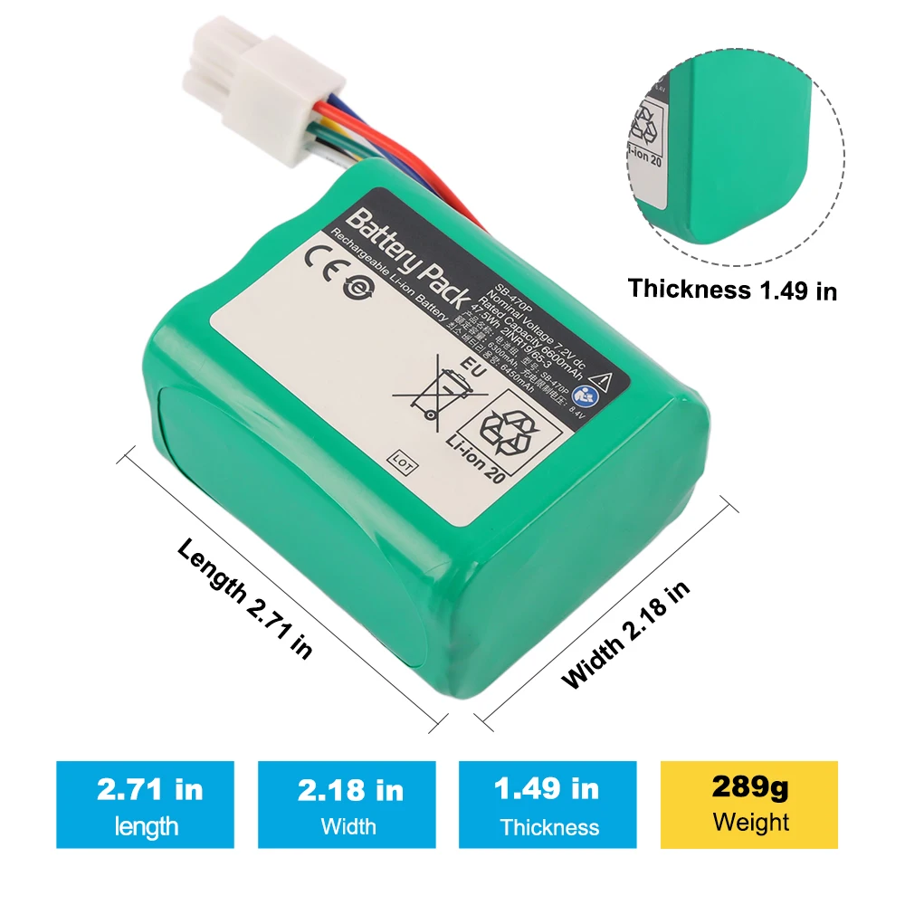 7.2V 6600mAh/47.5Wh SB-470P Replacement Battery For Nihon Kohden Vismo PVM-4763 PVM-4000 PVM-4761 Monitor