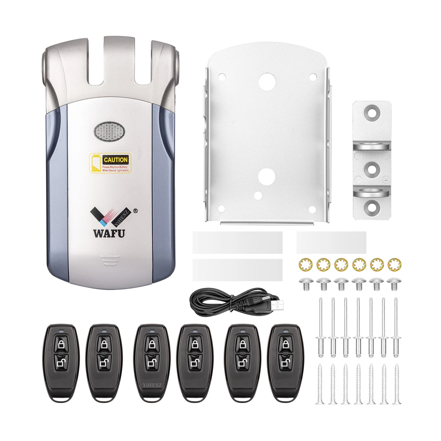 Wafu 019 Remote Control Lock Smart Deadbolt Lock 433Mhz Door lock Invisible Deadbolt Smart Lock With 6 Remote Controllers