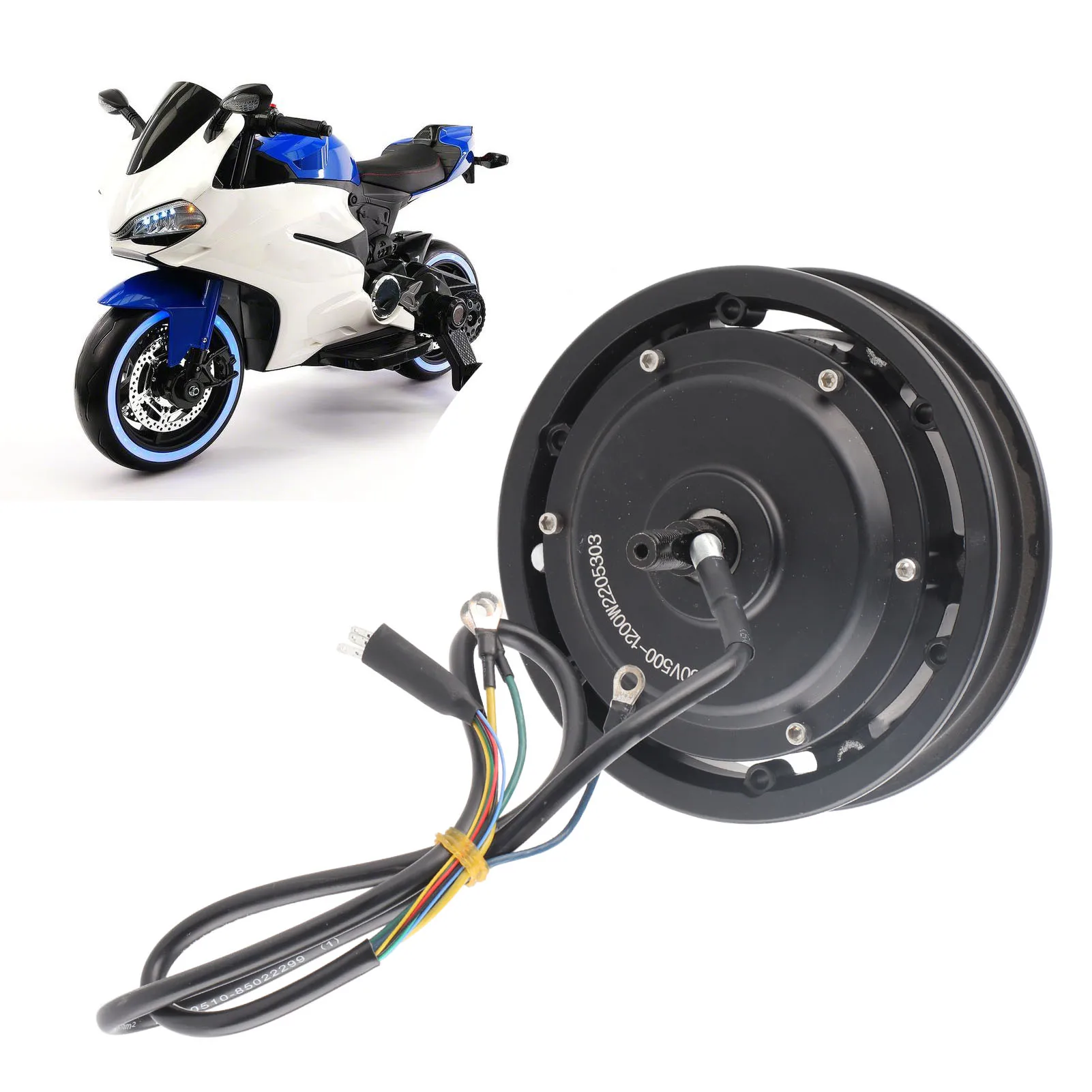 10 Zoll bürstenloser Radnabenmotor mit Scheibenbremse, 1200 W, 1250 U/min, IP54, wasserdicht, für Elektrofahrrad, Roller, Motorrad, bürstenloser Nabenmotor