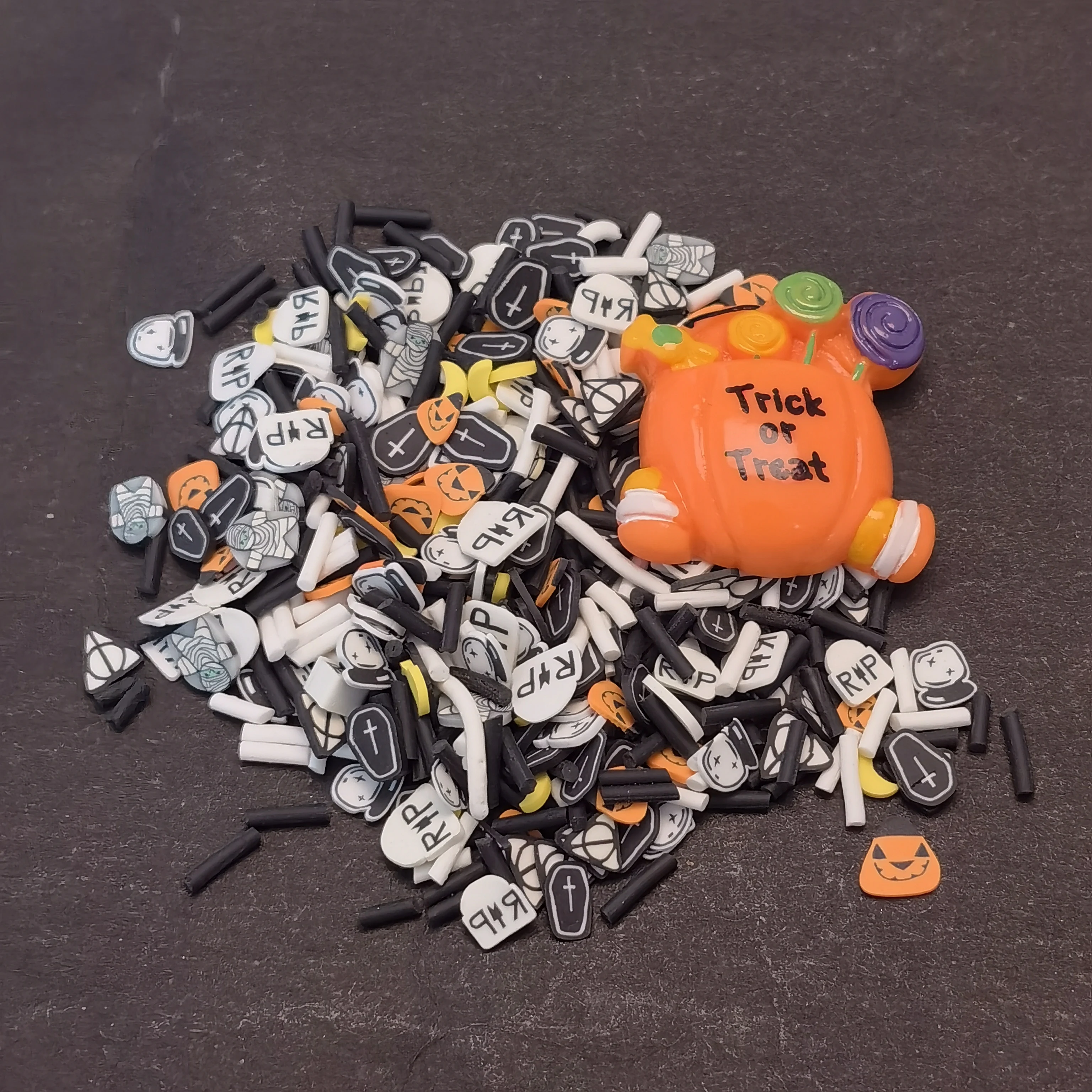 New Halloween Slices Rip Ghost Spider Web Polymer Clay Sprinkles for Crafts Making DIY Kids Play Slime Filling Accessories