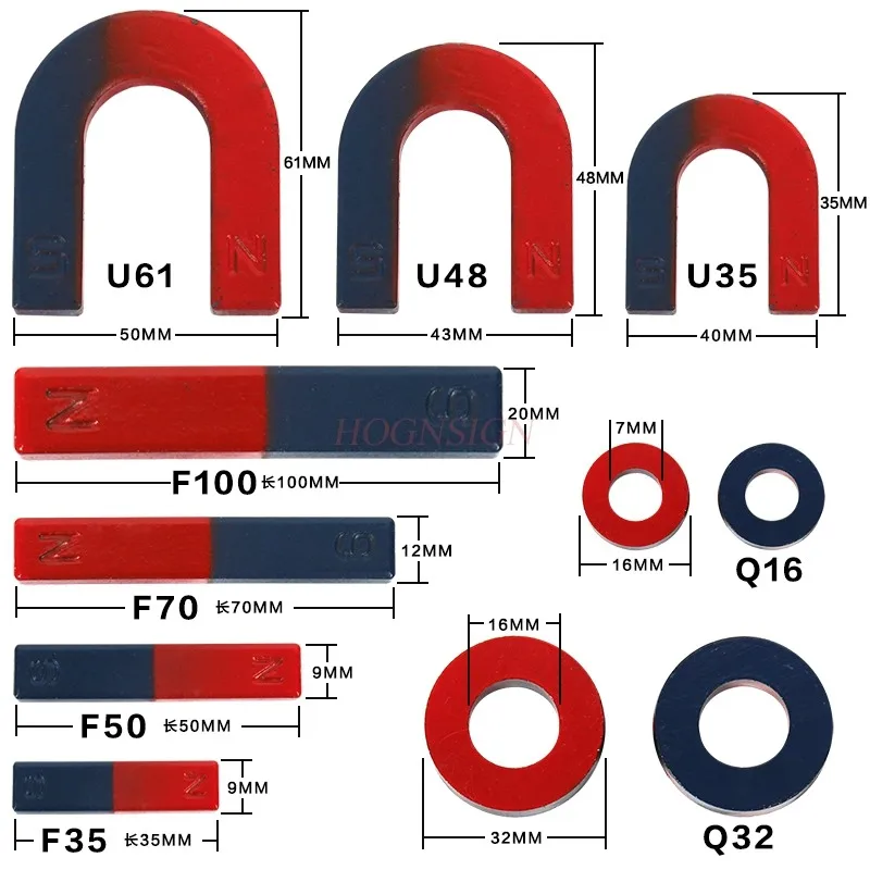 Schwacher Magnetismus Magnet Spielzeug Kind U/Bar/Ring Physik Wissenschaft Experiment Magnet Lehrmittel Bildung Spielzeug mit starkem Magnetismus