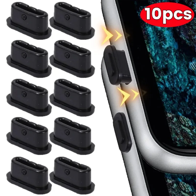 10/1Pcs Upgraded Cellphone Charging Port Plugs Type-C Dustplug USB C Dustproof Cover Cap for iPhone 15 Promax Samsung Protection