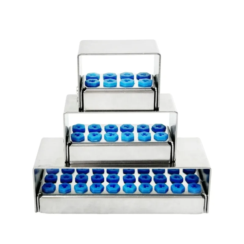 6PCS 8/12/30 Holes Dental Bur Holder Sterilizer Endo File Disinfection Box Organizer 135℃ Autoclavable Sterilizable Lab Tools