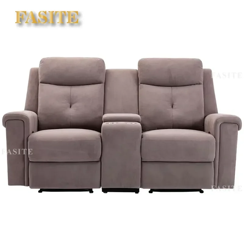 Wholesale 2 seat recliner sofa manual sports love seat furniture sofa with two cup holders