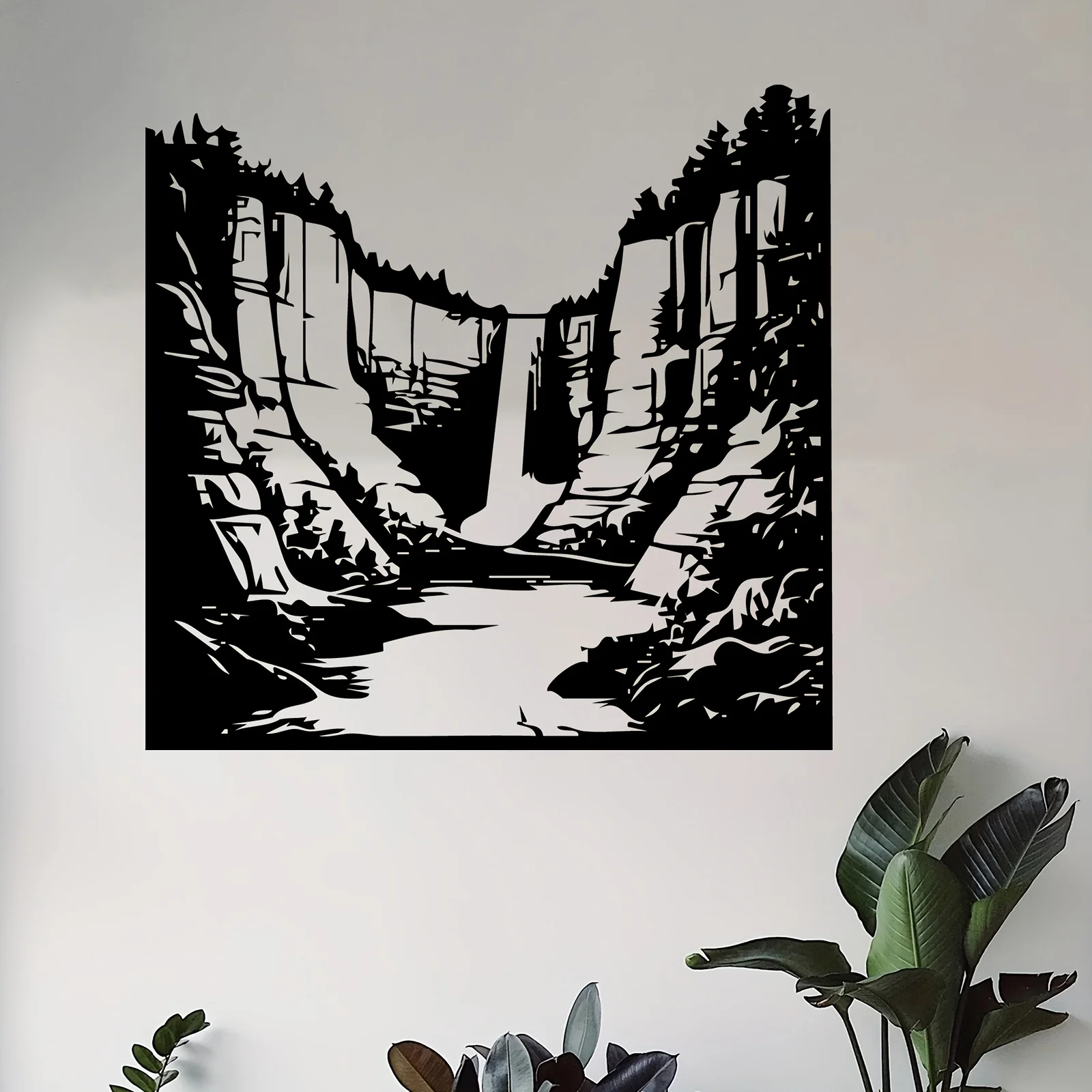 Waterfall Metal Wall Art Realistic Sculpture Flowing Water Mural Iron Garden Backyard Fence Decor Nature Gift Holiday