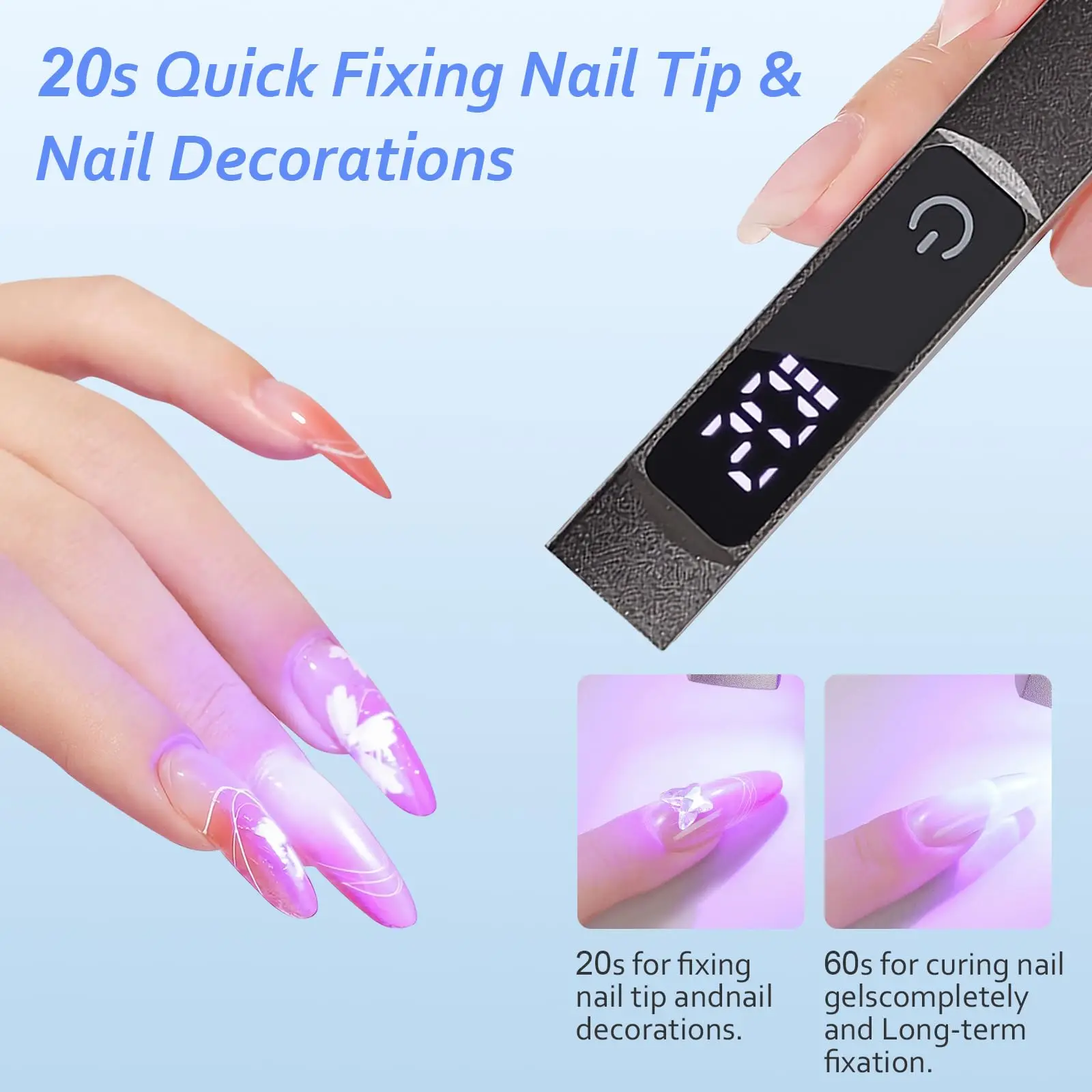 Draagbare Uv Led Nagellamp Handheld Nageldrooglamp Met Touchscreen Gel Led Uv Nagellamp Voor Thuis Nagelstudio 'S