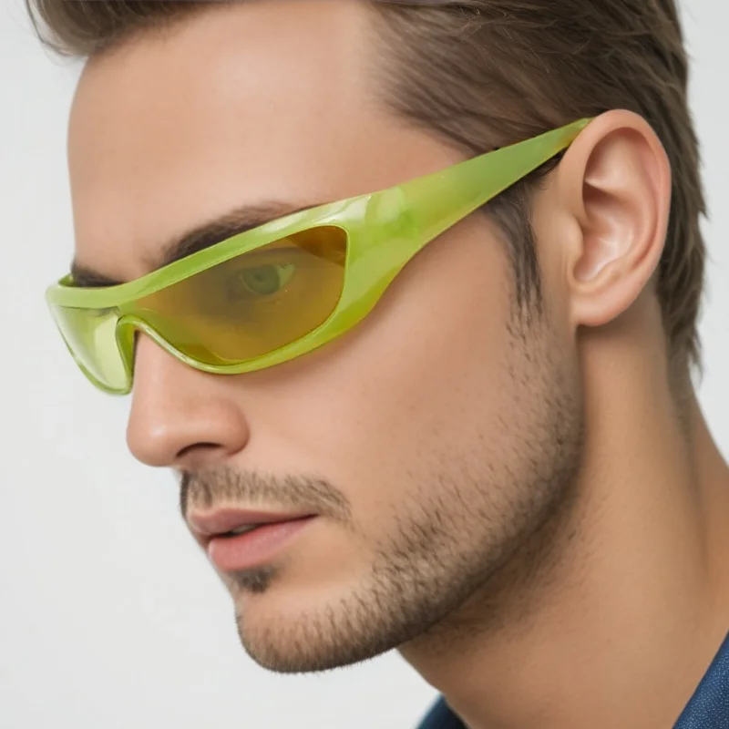 جديد Y2K الرياضة فاسق النظارات الشمسية النساء مصمم مربع حملق الرجال الفاخرة العلامة التجارية نظارات شمسية مرآة ملونة نظارات حديثة الطراز