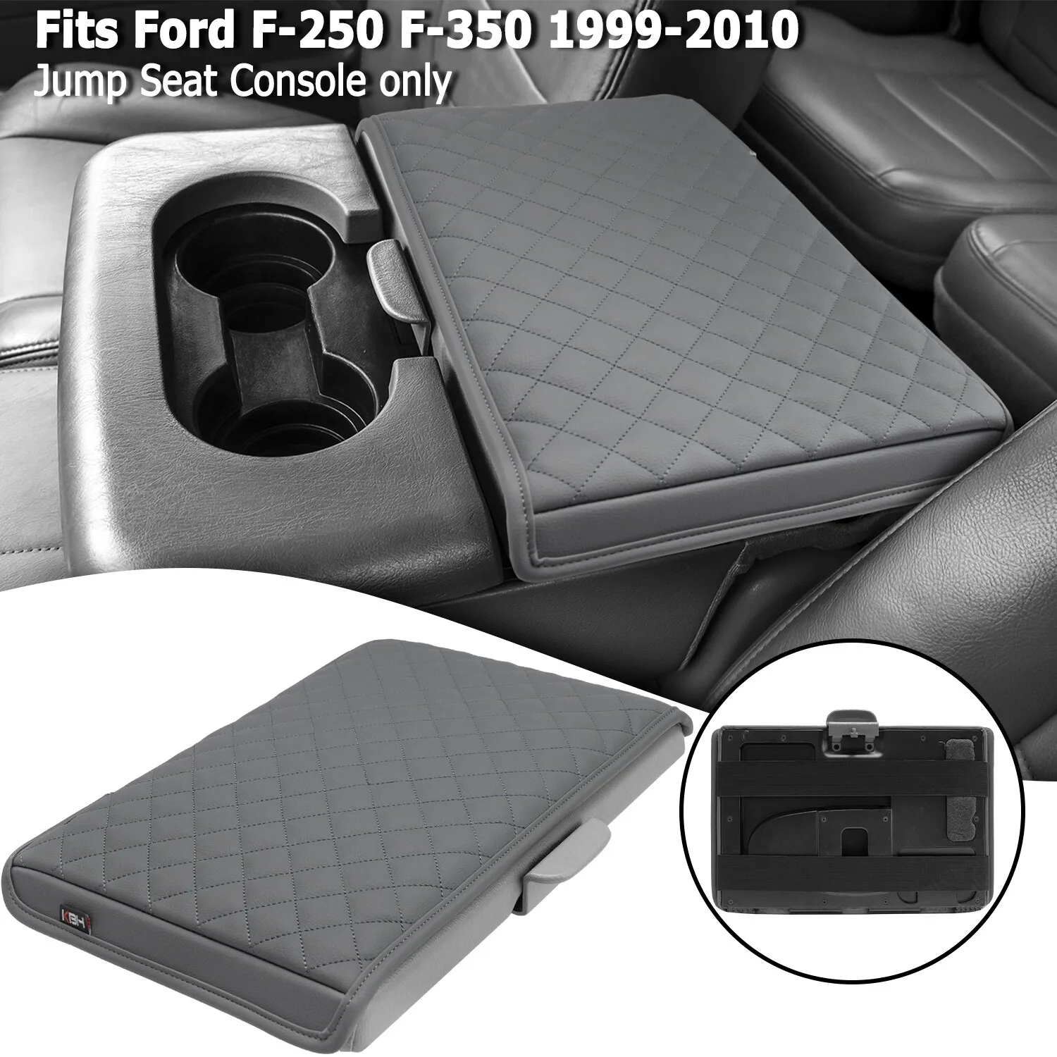 

Крышка подлокотника центральной консоли, серая, для Ford F-250 F-350 1999-2010, накладка на крышку консоли сиденья, подлокотник для складных сидений