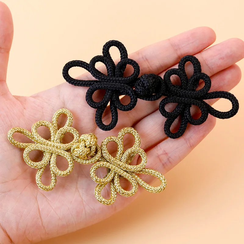 1PC Gold Wire Chinese Cheongsam Button Dragonfly Knot Fastener Closures For DIY Handmade National Style Clothing Sewing Supplies