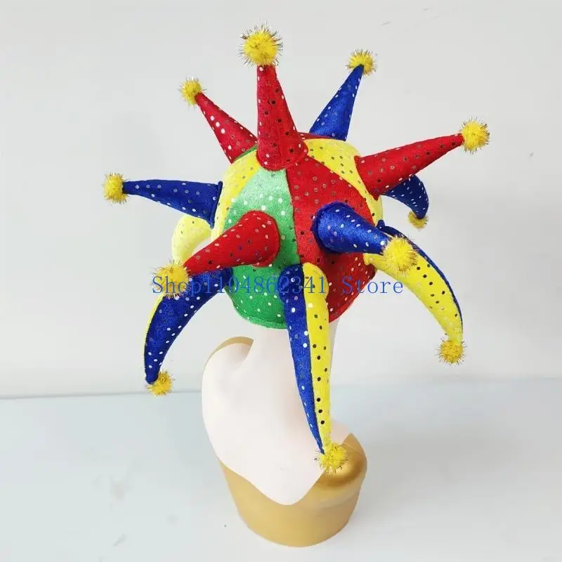 5asd قبعة المهرج قبعات المهرج الهالوين زي الحفلات المضحكة لحفلات العطلات التنكرية