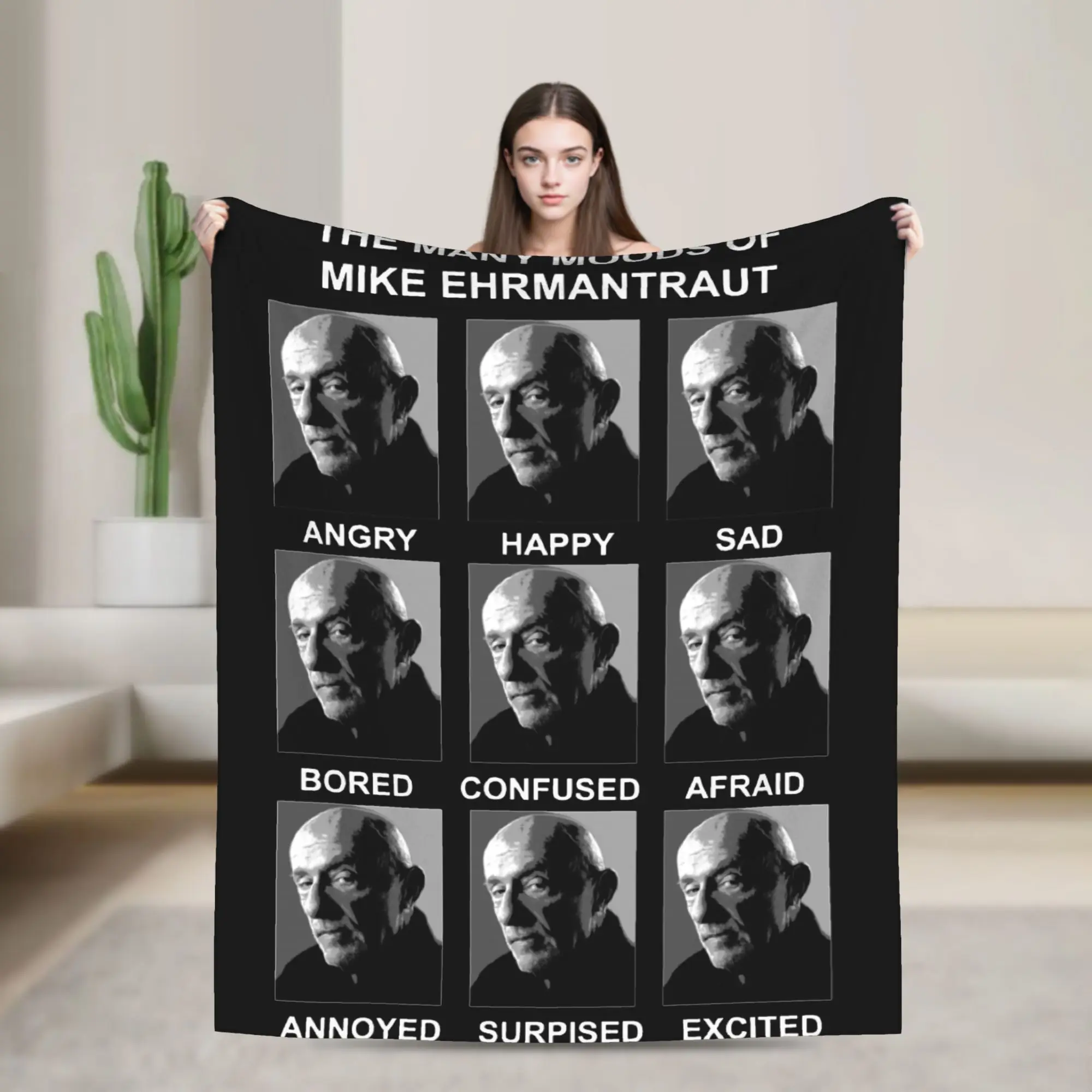 

Many moods of mike Breaking Bad Blanket Fuzzy Funny Soft Throw Blanket for Coverlet Decoration