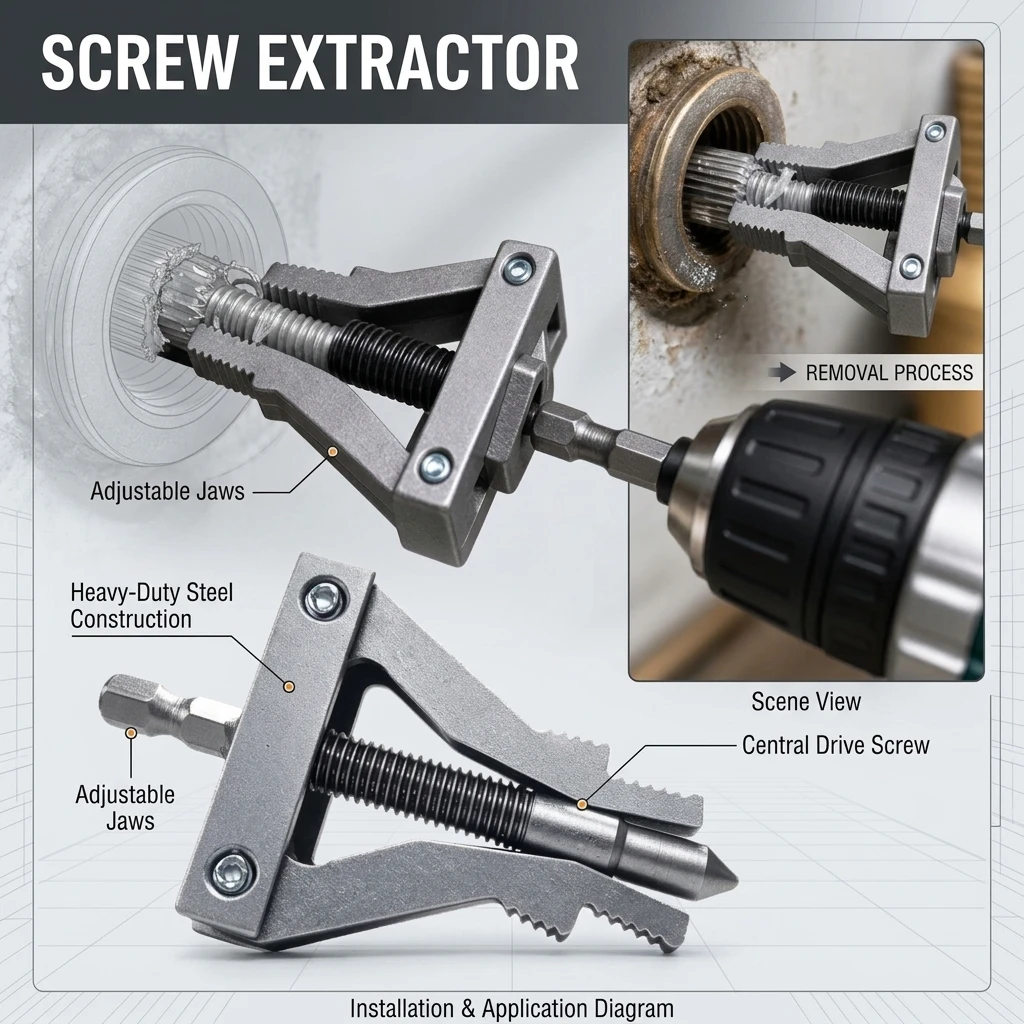 Hexagonal Handle Broken Wire Extractor Tool Electric Drill Connection Type Water Pipe Screw Extractor Inner Pipe Tool