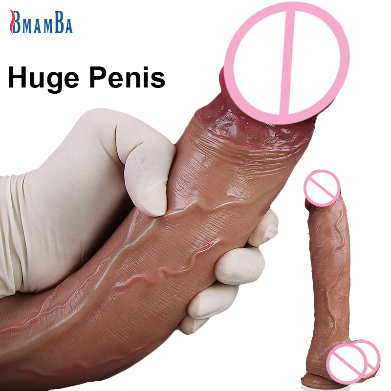 7/8/11/12 Inch Skin Feeling Realistic Huge Dildo Female Masturbators Double Layer Food Silicone Penis Real Glans Dick for Women