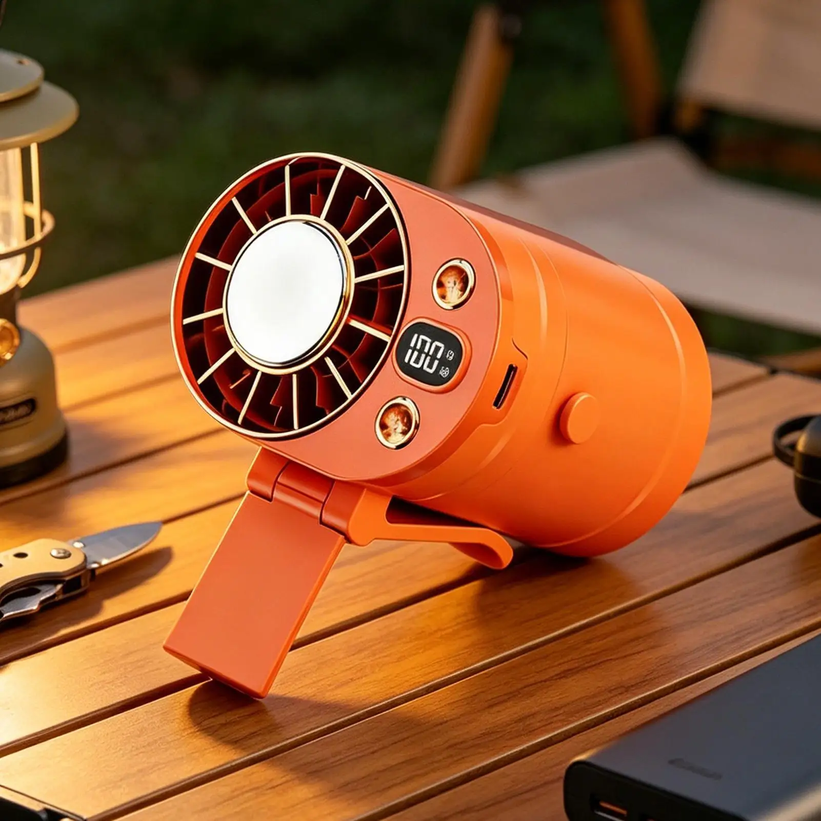 Portable Waist Fan Quiet Rechargeable Digital Display 100-Speed Portable Cooling Personal Fan For Home Office School Desk Car