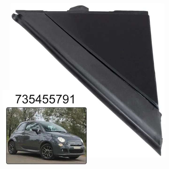 Right A Pillar Triangular Trim Panel in Matte Black ABS 735455791 for Fiat 500 2008 and Later For Abarth 500 2012 and Later