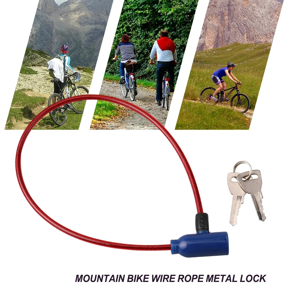 

Anti-theft Wire Lock Metal Lock Mountain Bike Wire Rope Metal Lock Anti-theft Wire Lock 1set Black Fashion Design Red