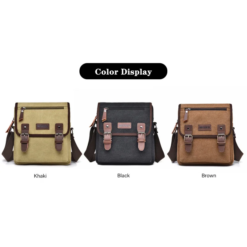 New Retro Crossbody Bag Canvas Fabric Leisure High capacity Shoulder Bags Scratch Proof
