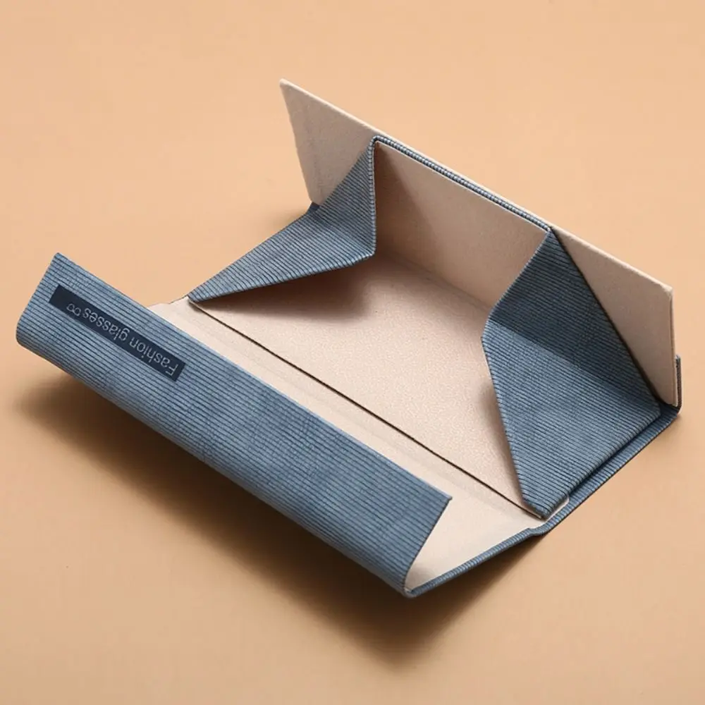 Foldable Triangle Sunglasses Box PU Leather Automatic Closing Sun Glasses Case Anti-fall Simple Sunglasses Protective Cover