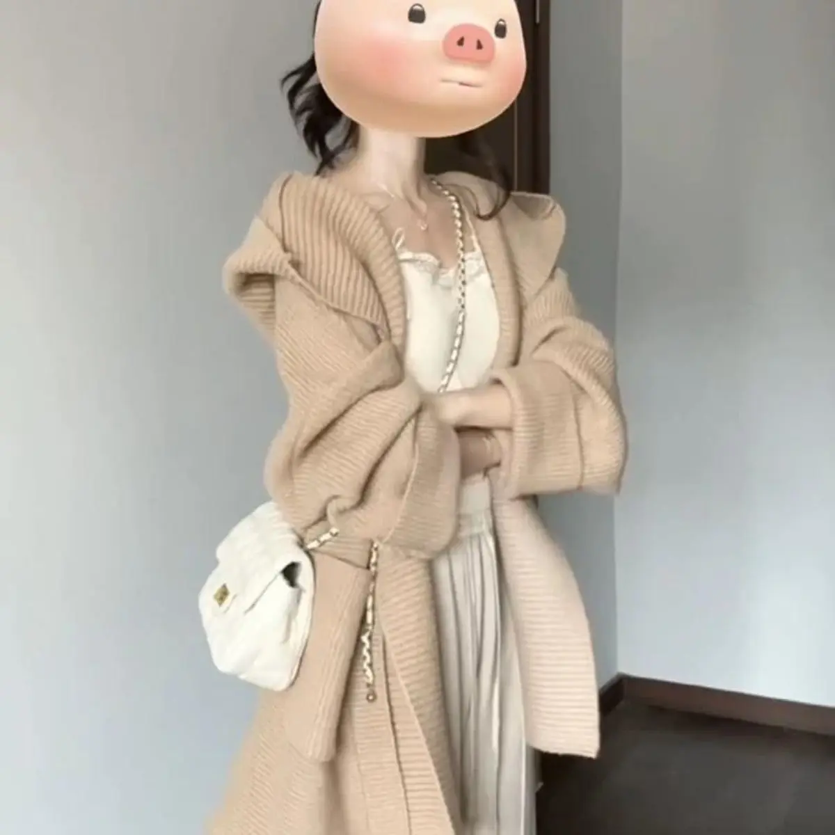 

Свитера Джемперы Кардиганы Женский кардиган Женский зимний Harajuku Яркий узор с заниженными плечами Городская улица Японский тренд Молодежный