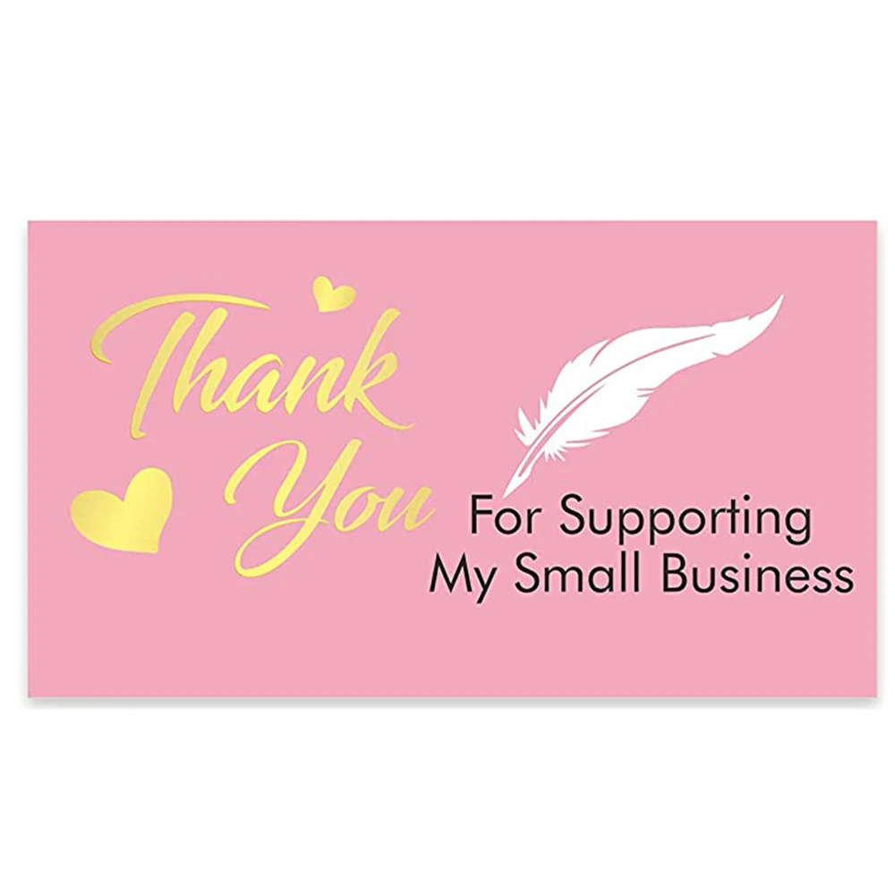 10-30pcs Pink Thank You For Your Order Business Cards Shopping Purchase Thanks Greeting Card Appreciation Card For Small Busines