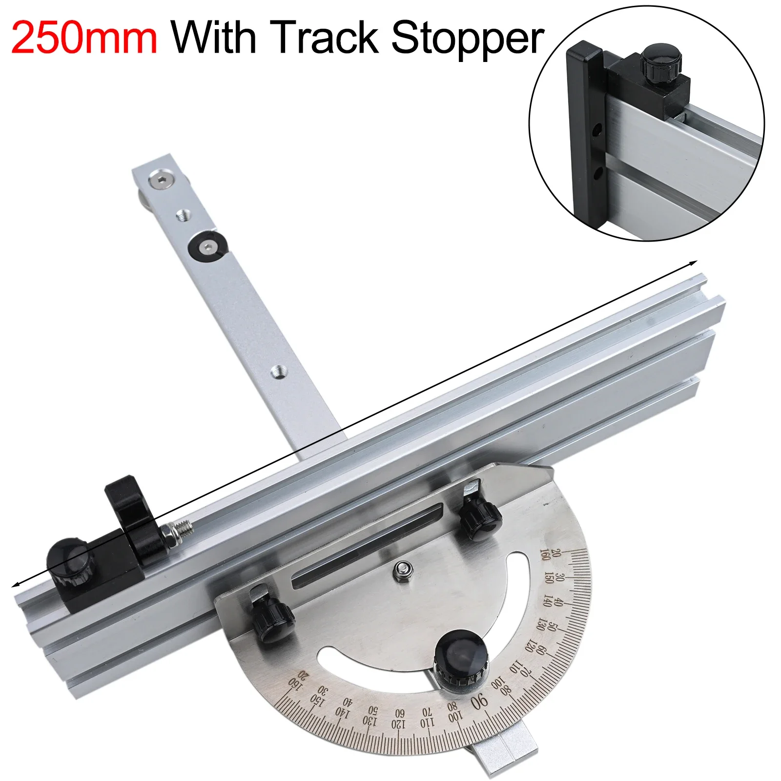 

Woodworking Table Saw Adjustable Angle Ruler Miter Gauge With Track Stop Backer Table Saw Adjustable Angle Ruler Miter Gauge