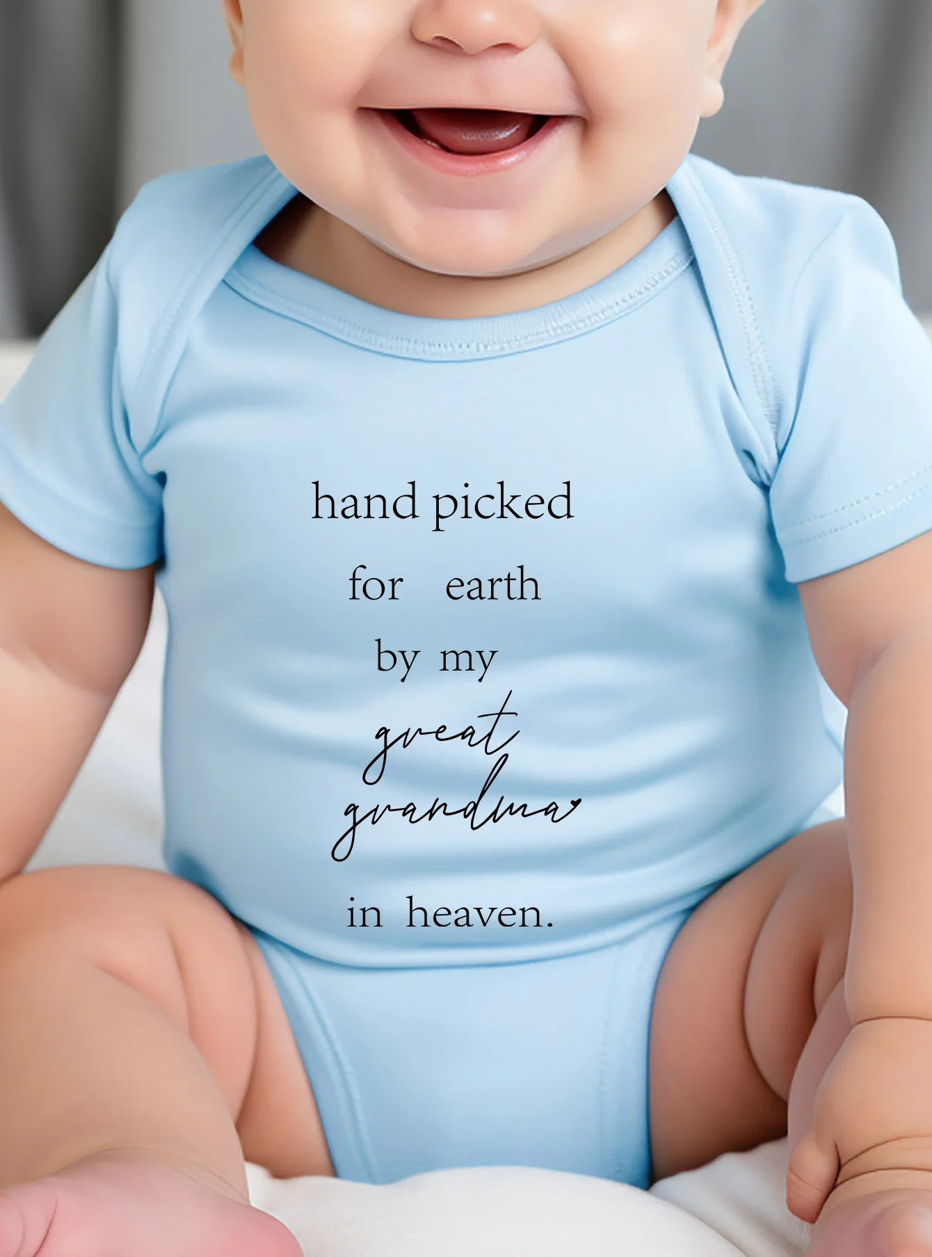 Bodysuit Baby Girl Hand Picked for Earth By My Grandma In Heaven Print Toddler Newborn Infant Jumpsuit Baby Boy Clothes Romper