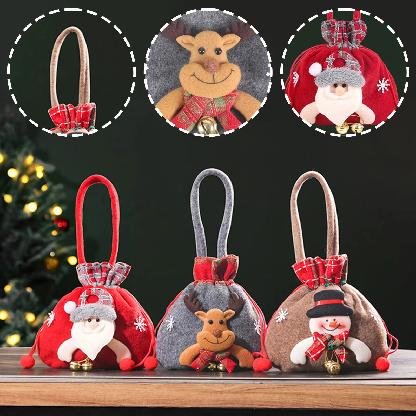 Per borse regalo di Natale Custodia per imballaggio regalo portatile a tema natalizio per feste