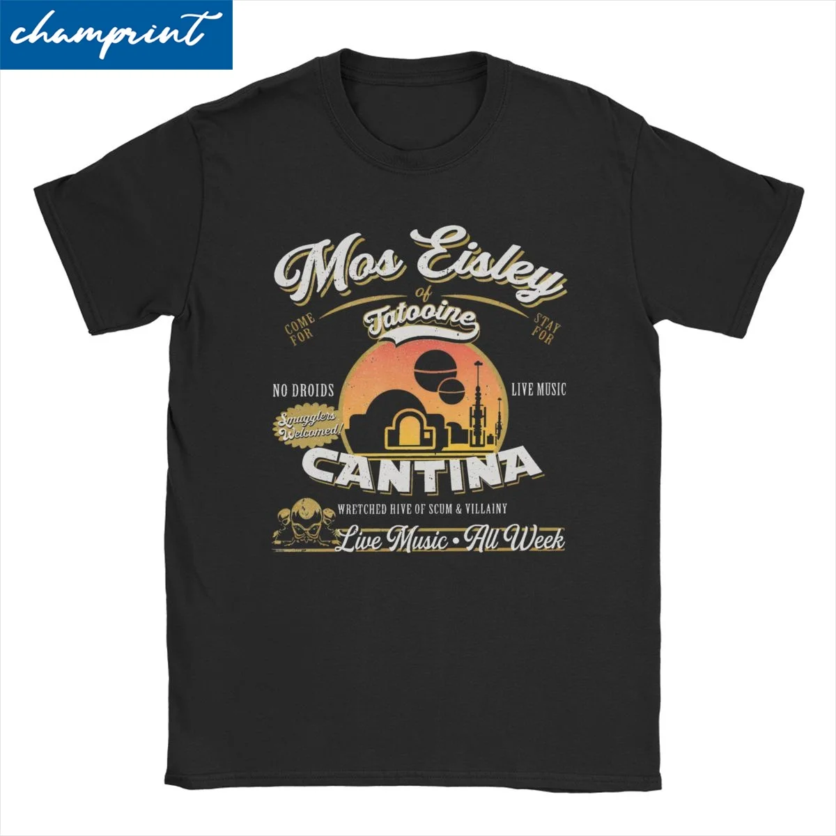 

Men Women's T-Shirt Mos Eisley Cantina Tatooine Dks 100% Cotton Tee Shirt Short Sleeve T Shirts Crewneck Clothes Gift Idea