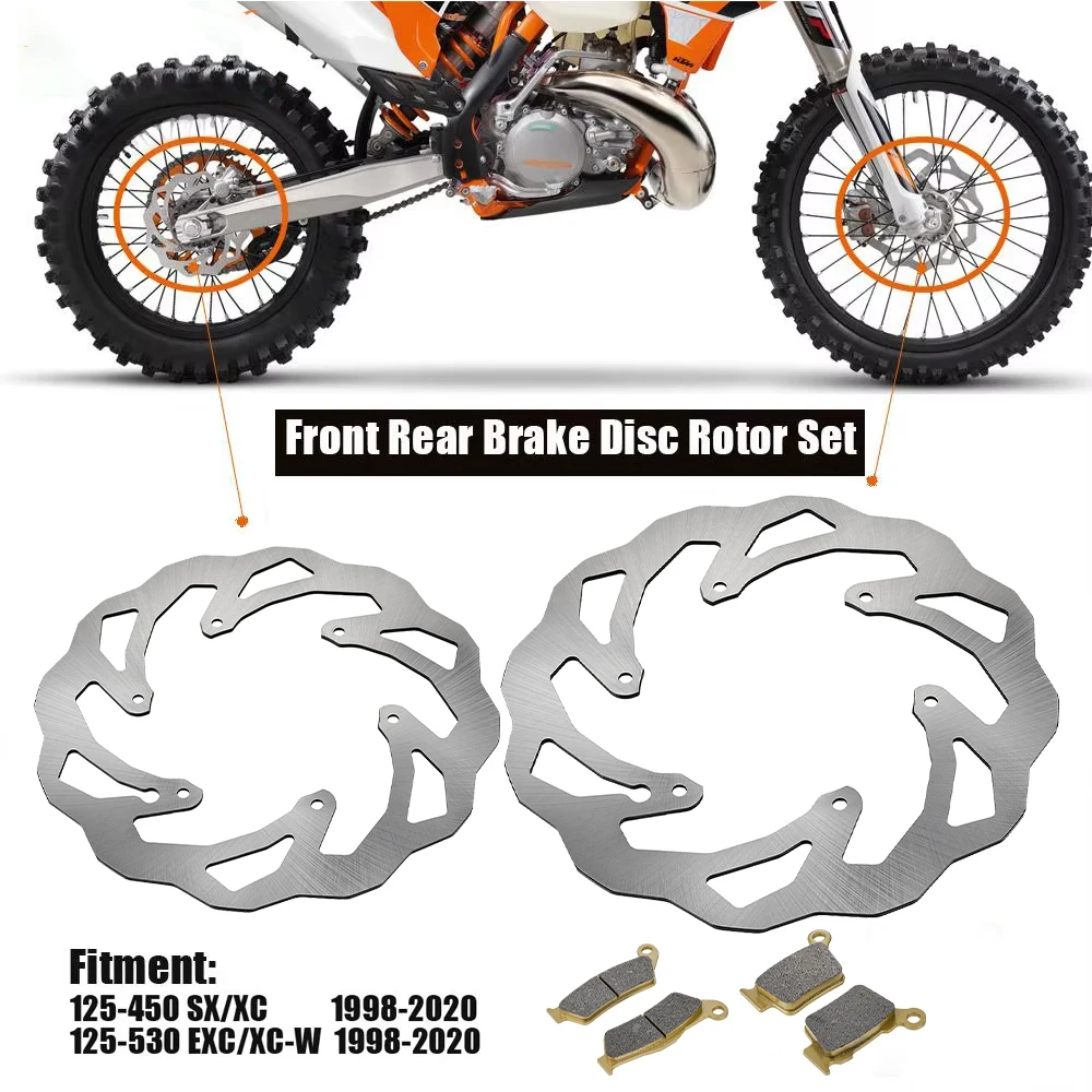 Motorcycle Front Rear Brake Discs Rotors Set For KTM SX SXC SXF EXC EXCF XC F XCW Supermoto 125 250 300 350 450 500 1998-2020