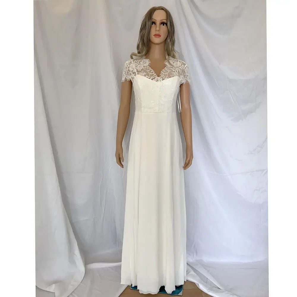 

Instock Now Stock Sample Cleanrance Lace Beach Boho Elegant Wedding Dresses Size 38 Fast Shipping Number 37