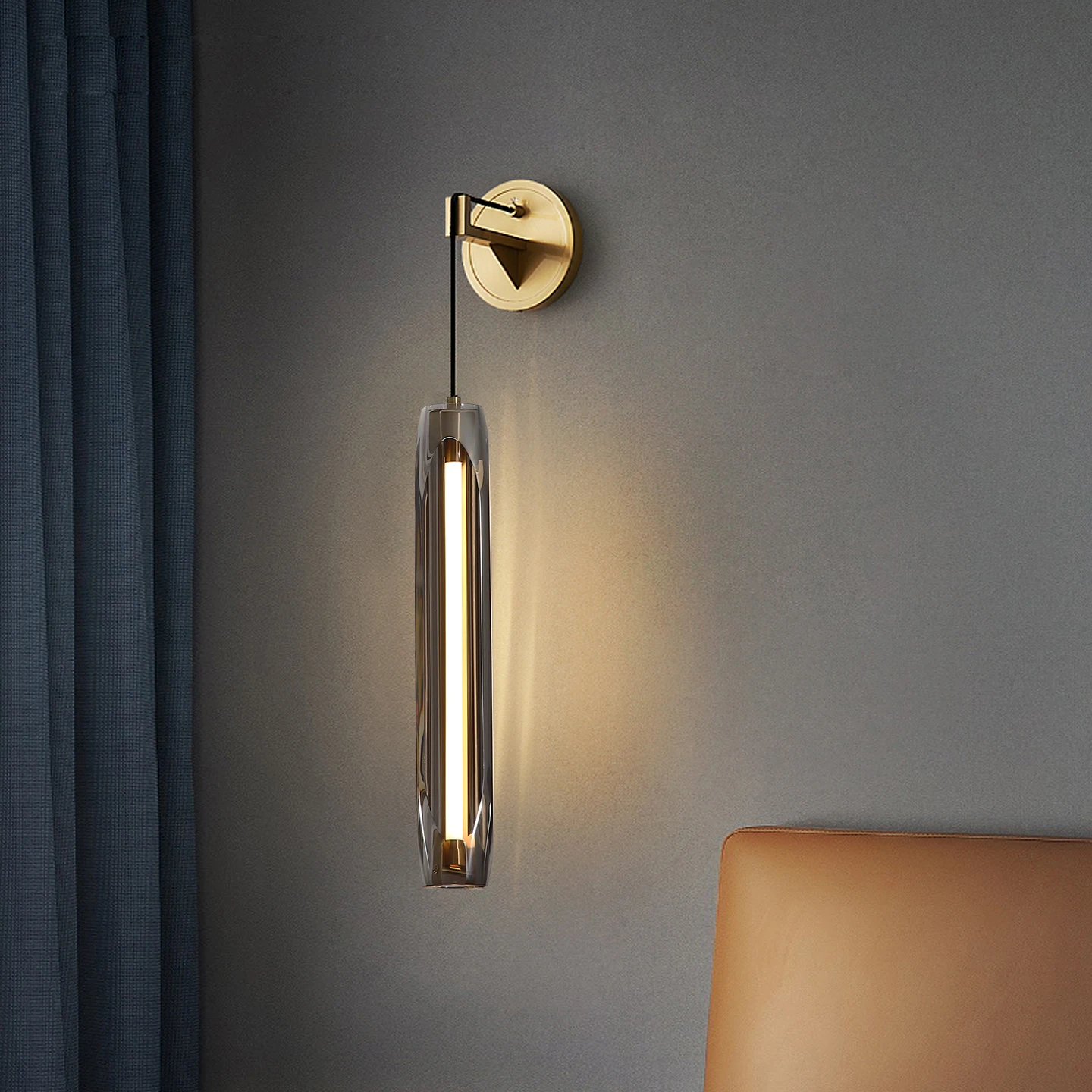 Modern Bubble K9 Copper Crystal Wall Lamps Indoor Lighting For Living Room Bedroom Study Background Wall Sconces Light