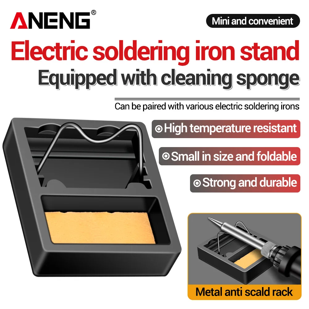Electric Soldering Iron 2-in-1 Bracket Set with Sponge And 5-Piece Tips Welding Accessories for DIY Crafts And Home Repair