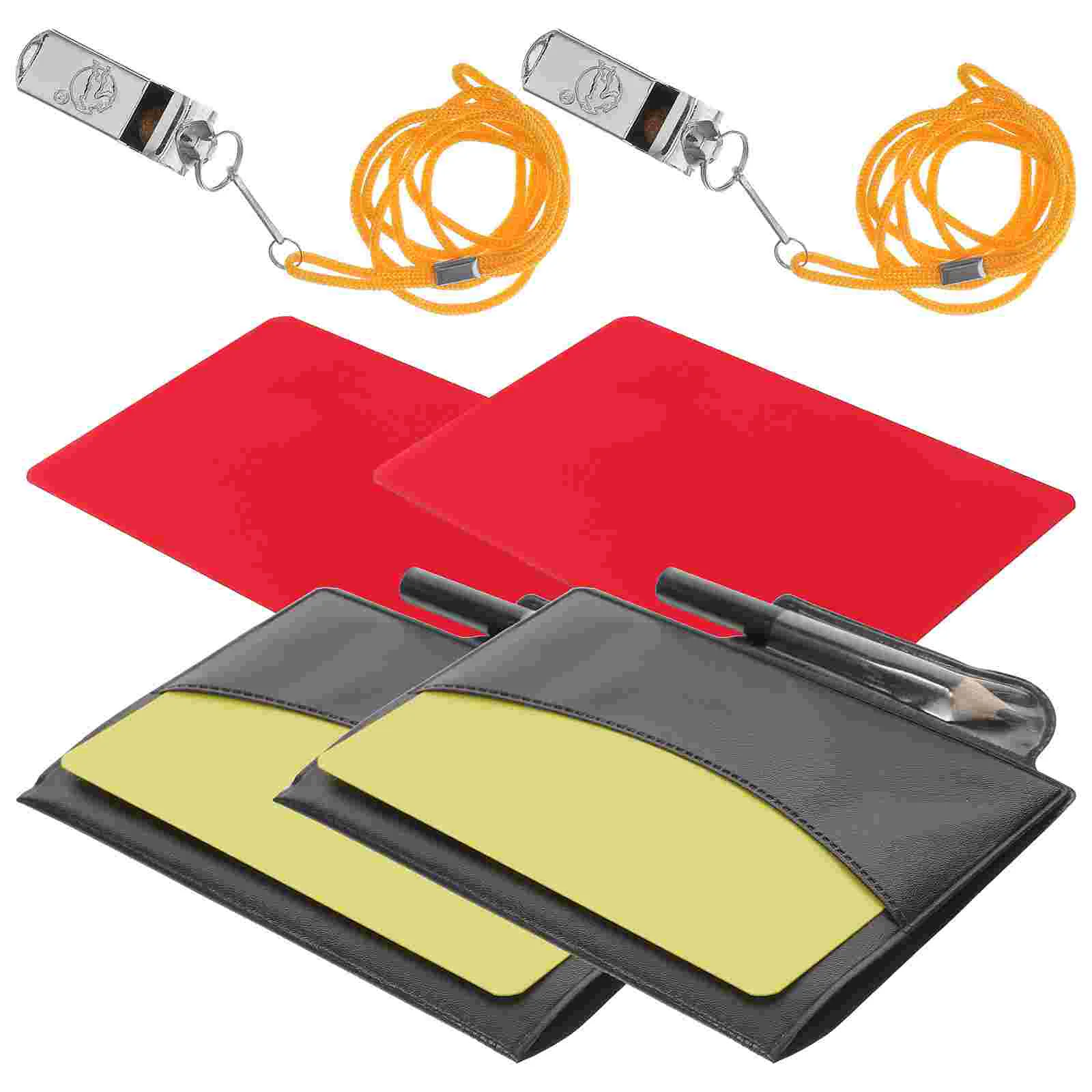 

Inoomp Metal Wallet Cards Referee Kit Red Yellow Whistle Score Pads Pencils Football Soccer Sweat Suit