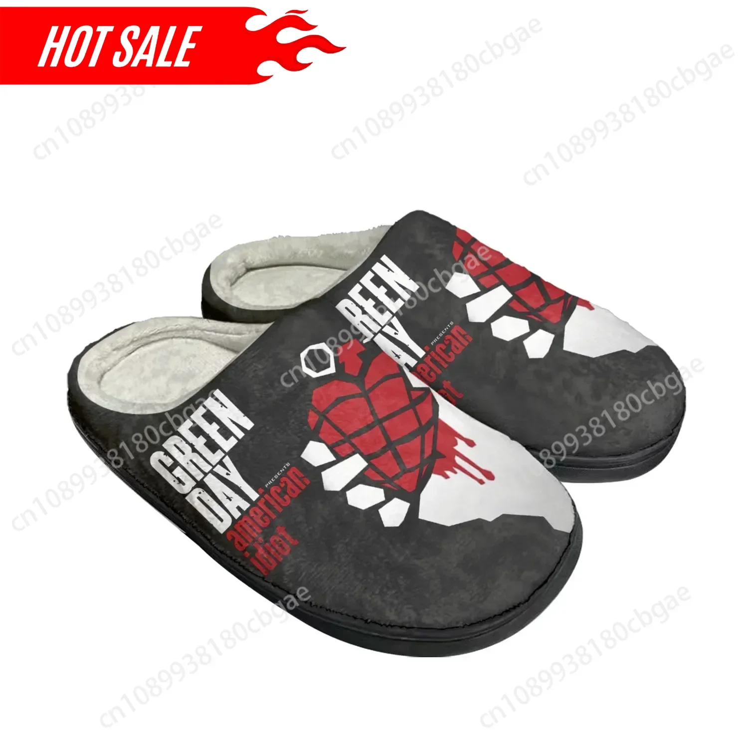 

Hot Green Day Pop Rock Band Home Cotton Custom Slippers Mens Womens Sandals Plush Bedroom Casual Keep Warm Shoe Thermal Slipper