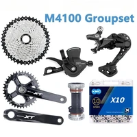Grupo de 10 velocidades M4100 RD-M4120 Palanca de cambio de cambio trasera 11-40T/42T/46T/50T 10V Cassette X10 Cadena BB52 6 Kit
