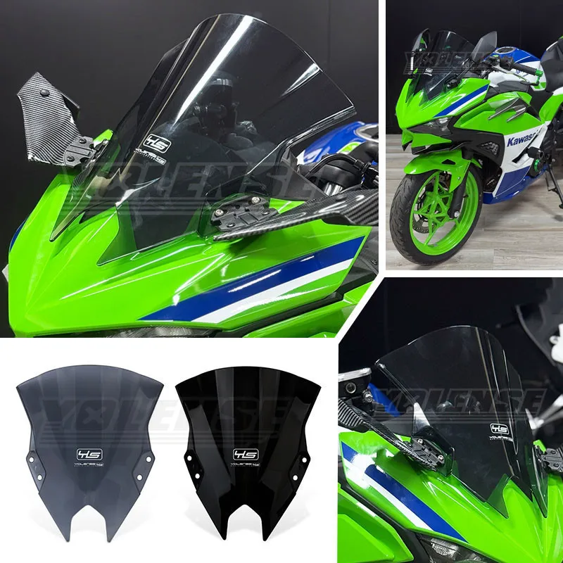 For Ninja 500 SE NINJA500 2024-2025 Motorcycle Front Windshield Double Bubble Windscreen Visor Cover Wind Deflector Screen
