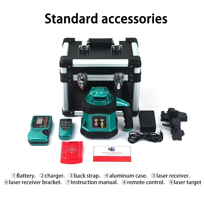2025 مستوى الليزر الجدار 2 خطوط 4d الأخضر التسوية الذاتية الروتاري مستوي الليزر العمودي عبر خط الليزر المستويات #4
