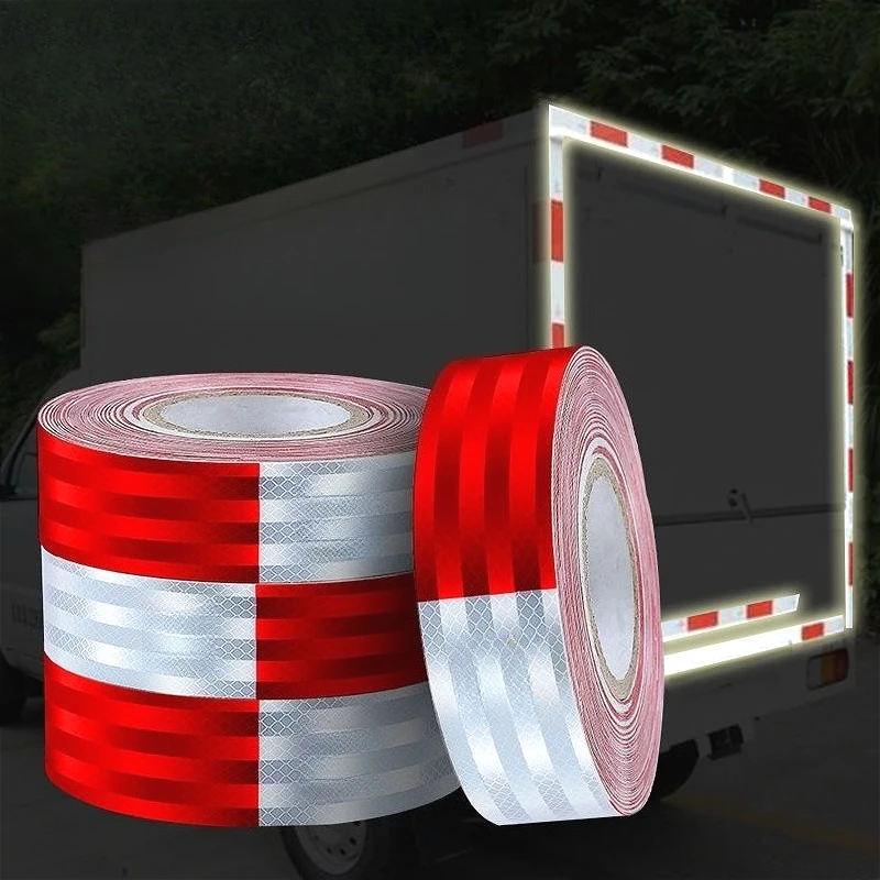 Nastro riflettente per auto Adesivo di avvertimento di sicurezza per auto Nastro protettivo riflettente Pellicola per strisce per camion Accessori di sicurezza per motociclette